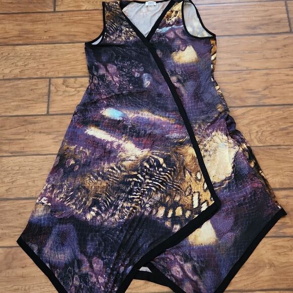 Monroe and Main women's XL sleeveless summer asymmetric animal print dre… - Picture 2 of 4